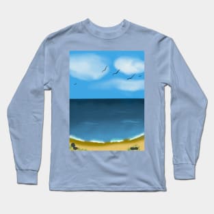 Could we stay on the beach art work Long Sleeve T-Shirt